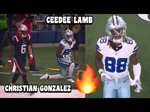 Ceedee Lamb Vs Christian Gonzalez 🔥 (WR Vs CB) Cowboys Vs Patriots 2023 highlights