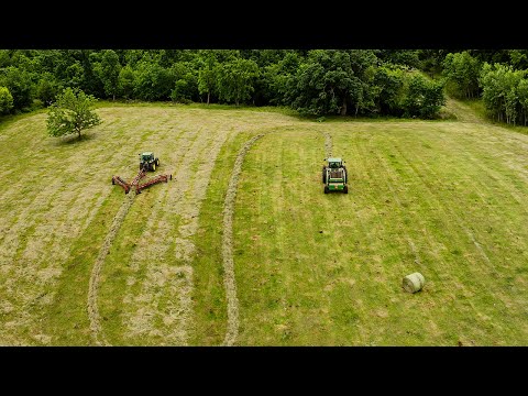 Raining & Round Baling First Cutting of the Season