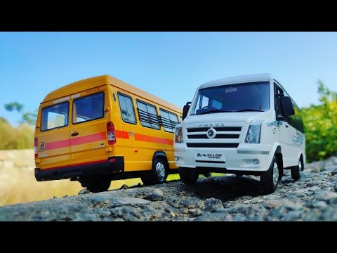 Realistic Diecast Model Of Mini Force Traveller Bus | Tempo Traveller | Model Bus | Auto Legends