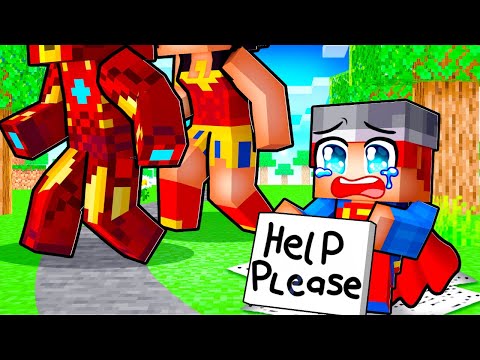 Abandoned By SUPERHERO Family in Minecraft!