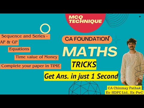 MATHS Tricks CA Foundation + MCQ Technique #cafoundation #caexam #charteredaccountant