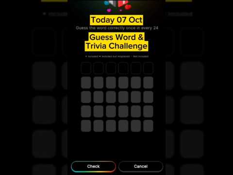 Today 07 Oct Blove DApp Guess Word Trivia Challenge