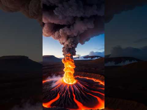 火山爆发是大自然的奇迹展现，熊熊烈火似乎在跳动的舞蹈中诉说着生命的坚韧和无私。#shorts