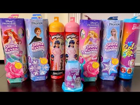 5 hours ASMR Disney Princess Spin & REVEAL surprise DOLLS Unboxing Toys Miraculous Ladybug ‼️