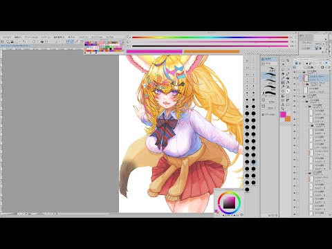 無言で作業垂れ流し【お絵かき/尾丸ポルカ】