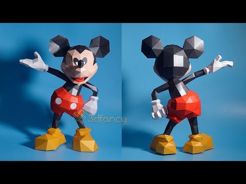 How to make Mickey Mouse Papercraft  Cricut paper crafts, Low poly papercraft, 3d mickey mouse svg