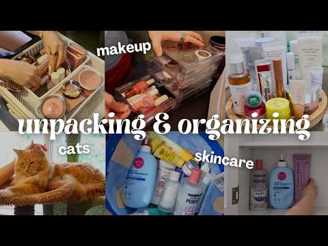 Let's unpack & organize my makeup & skincare! // moving vlog pt. 2