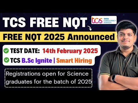 🔥Finally TCS FREE NQT 2025 Announced | TCS Mass Hiring | TCS Smart & Ignite Hiring | TCS 2025 Hiring