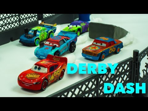 Derby Dash McQueen gets Revved Up for the next Race with a group of Derby Racers | CARS