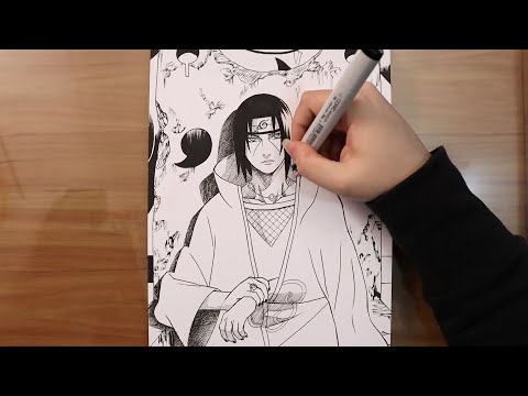 How I made a INK ARTWORK for this ITACHI drawing