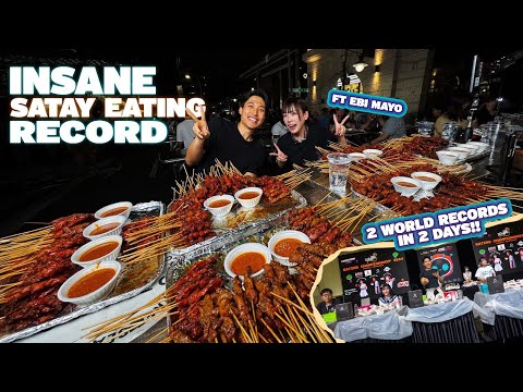 INSANE Satay Eating Record ft @oogui_ebimayo! | 2 Eating Records SMASHED in 2 Days! | Comic Con 2024