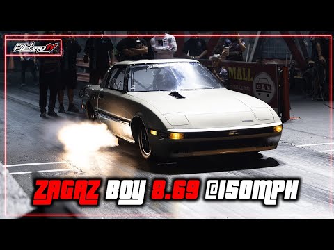 Zagaz Boy Mazda Rx-7 13b All motor New record 8.69 @150mph Vispera del Pavo 2024 Salinas Speedway