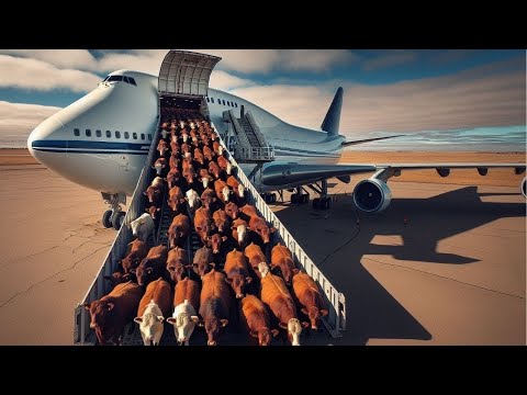 How to Export Thousands of Cattle by Plane - Modern Sheep and Cow Transportation Technology