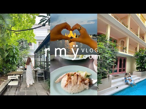 Bangkok trip part1🇹🇭Recommended hotel with cute pool🏨Kao Mangai|Plant-filled cafe|Thai food