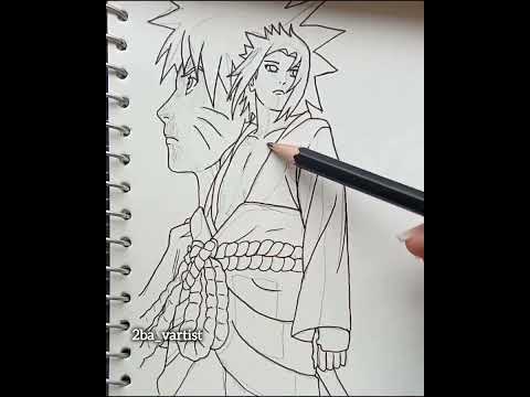 Naruto and Sasuke sketch | 2ba_vartist (anime drawing)