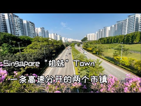 新加坡的“姐妹” Town，一条高速分开的两个市镇.