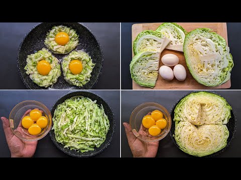 Just Add Eggs With Cabbage Its So Delicious/4 Simple Breakfast Recipes/Healthy Cheap & Tasty Snacks