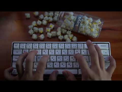 Kemove61 Snowfox with lubed Yellow Milky Gateron Typing Sounds ASMR