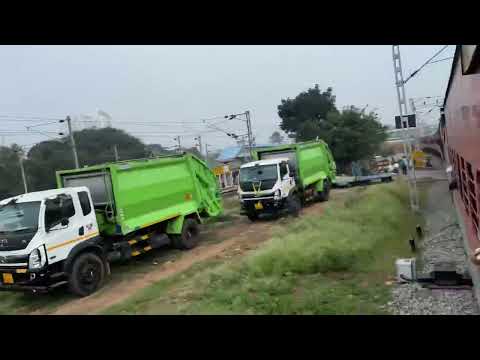 Trains and trucks close view in INDIA