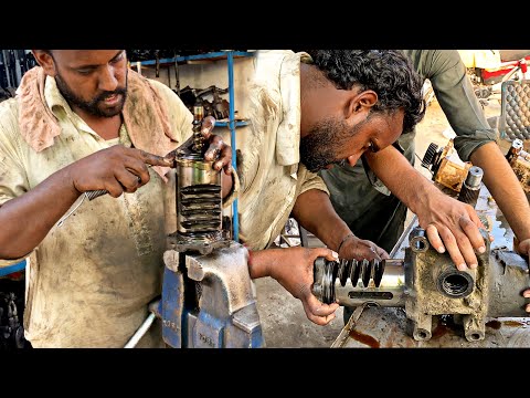 How to rebulid FM1J steering box || repairing cleaing power steering box of Hino 1J ||