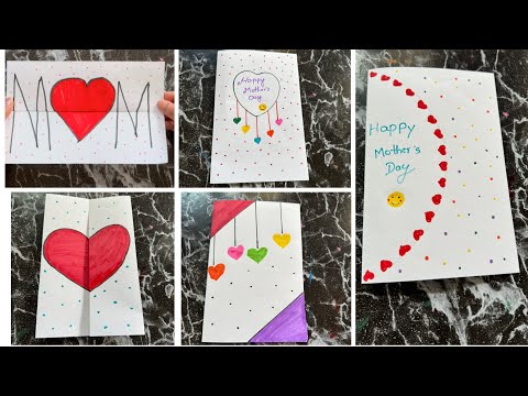 5 Mother's Day greeting cards in 10 minutes/Easy and Beautiful handmade cards/MOTHERS DAYcraft/ DIY