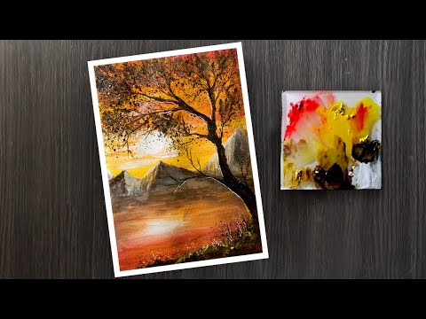 Easy Acrylic Painting Technique / Step By Step / Simple Landscape Painting