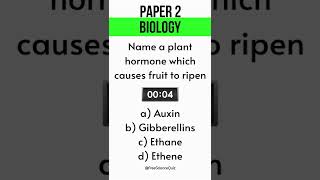 GCSE Biology Paper 2 - Quick Quiz Question 116 [Plant Hormones] #Shorts