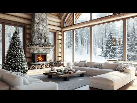 Start Your Day With Snowfall Ambience & Fireplace Crackling Sounds for a Relaxing Winter Morning ❄️