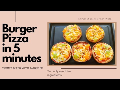 5 minute Cheese Burger Pizza recipe | Mini Pizza | Bread Pizza