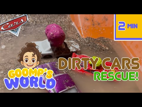 Playing with Dirty Cars in Mud and Water Rescue #Cruz #Cars3 #McQueen | Goomp's World