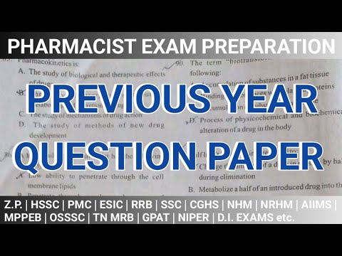 Pharmacist exam preparation | Previous year question papers | OSSSC | HSSC | MPPEB | PMC | DMER etc.