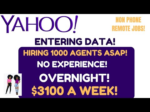 YAHOO Hiring! Data Entry Jobs No Experience No Interview No Set Schedule Non Phone Remote Jobs