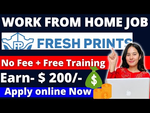 Fresh Prints Hiring | Work From Home Jobs 2024 | Online jobs at home @Jobwithmayra