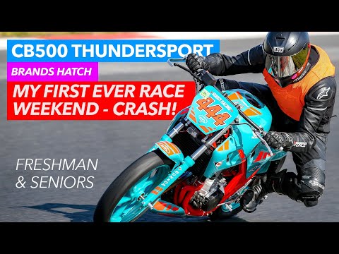 My first Thundersport CB 500 race and I crashed 🤣🚨🚑 Brands Hatch