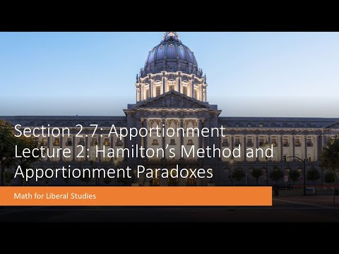 Math for Liberal Studies - Lecture 2.7.2 Hamilton's Method and Apportionment Paradoxes