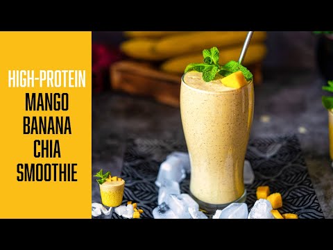 Healthy High-Protein Mango Banana Smoothie - Creamy Banana & Mango Smoothie Recipe - Easy Smoothie