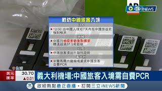 倉促開放疫情世界恐慌! 日本.韓國.印度宣布加強"中國公民"入境檢測 義大利機場:中國旅客入境需自費PCR│記者 姚懷真│【國際局勢】20221228│三立iNEWS