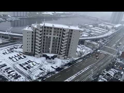 2ND Snow fall in Nagoya-Shi Japan | beautiful Morning view from my balcony |Urooj khan vlogs 27jp