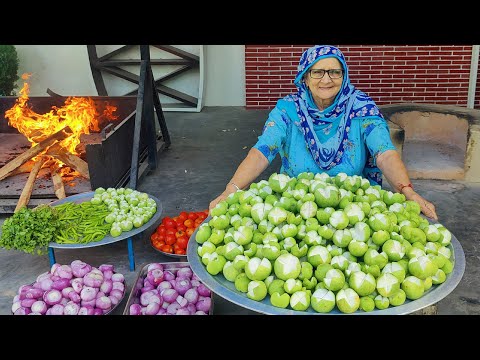 TINDA RECIPE Prepared by My Granny | Stuffed Tinda Recipe | Tinda Fry | Recipes | Veg Village Food