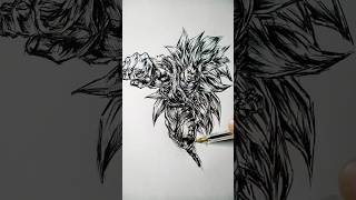 Speed drawing StickMan SSJ3 Goku 😳 #shorts #anime #drawing