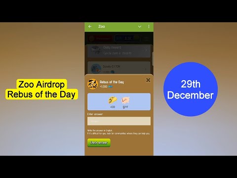 Zoo Rebus of the Day | Zoo Airdrop Rebus of the Day 29 December | Rebus of the Day Zoo