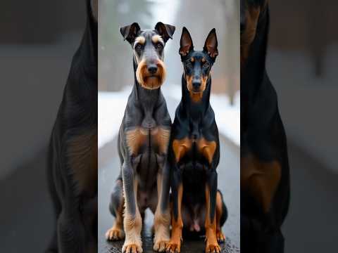 🐾✨ Dog Fusion: Transforming Airedale Terrier & Dobermann 💕 | Terriermann 🐶❄️#hybrid #dogshorts #dogs