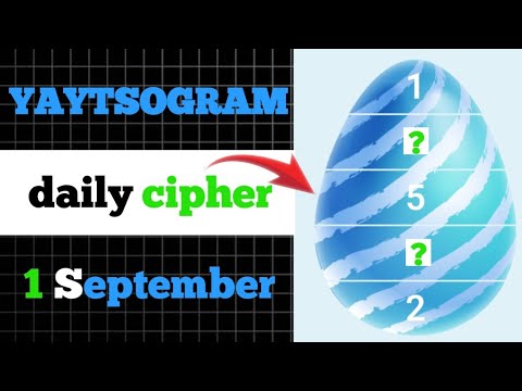 yaytsogram cipher | 1 Sep Cipher | yaytsogram daily cipher | yaytsogram code #yaytsogram #codes