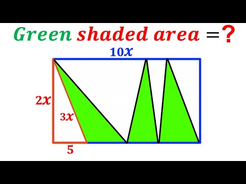 Can you find area of the Green shaded region? | (Triangles) | #math #maths | #geometry