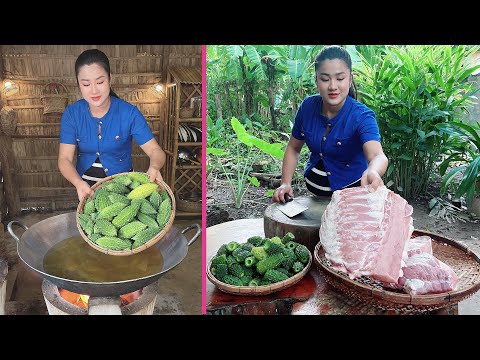 Yummy bitter gourd cooking with country style - Cooking with Sreypov