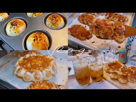 手抓饼的做法｜手抓饼汤圆🍡 手抓饼香肠面包🌭 手抓饼披萨🍕 杂果果冻甜品 🍮 防疫在家煮什么 👩🏻‍🍳