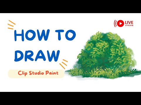 🔴 LIVE - How to Draw Bushes Ghibli-like Style