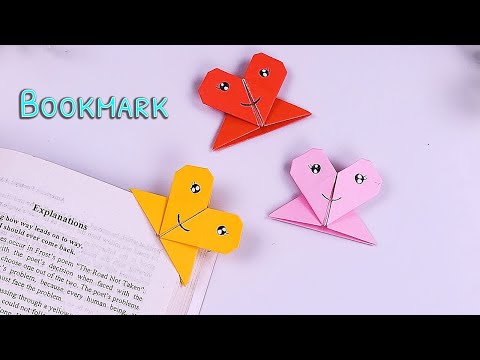 Origami Heart Bookmark💕How to make a paper heart bookmark