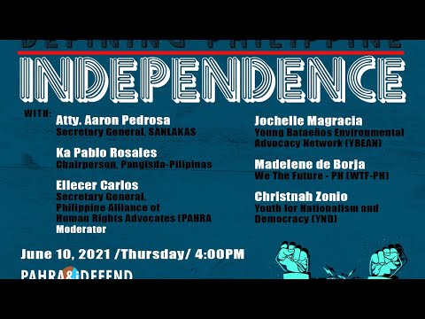 PAHRA & iDEFEND LIVESTREAM : DEFINING PHILIPPINE INDEPENDENCE