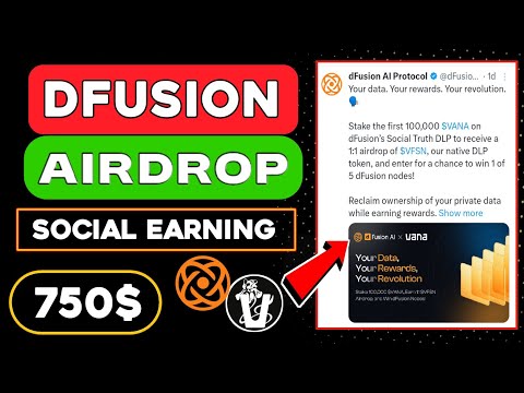 Dfusion Ai Airdrop 🤑 Dfusion Earn Points And Point Convert $VFSN Token At TGE 🤑 Crypto free Airdrop💲